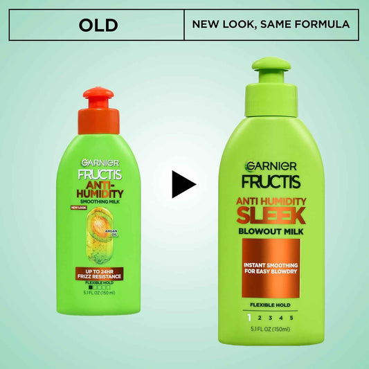 Garnier Fructis Style Anti-Humidity Smoothing Milk for Frizz Resistance, 5.1 Fl Oz