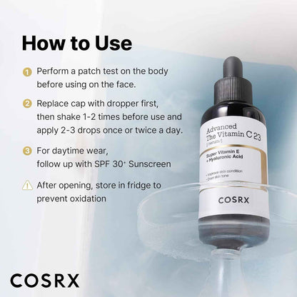 COSRX Advanced Pure Vitamin C 23% Serum with Vitamin E & Glutathione, Korean Vitamin C Serum for Fine Lines, Uneven Skin Tone & Dull Skin, 0.7oz, Korean Skin Care, Mothers Day Gifts for Mom & Wife