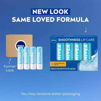 NIVEA Lip Care, Sunscreen Lip Balm with SPF 15 Broad Spectrum, Shea Butter, Nourishing Oils and Vitamin C & E, 3-in-1 Moisture, Repair and Sunscreen