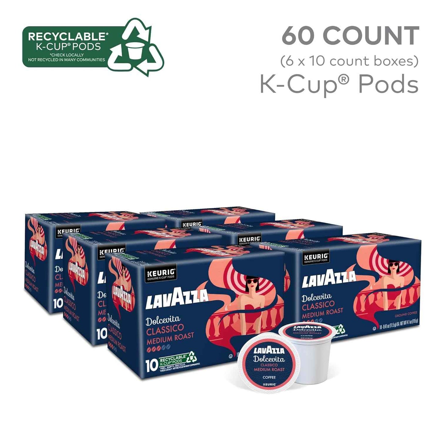 Lavazza Dolcevita, Single-Serve Keurig K-Cup Pods, Medium Roast Coffee