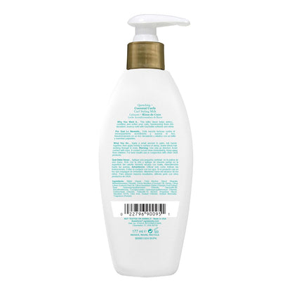 OGX_Quenching_+_Coconut_Curls_Frizz-Defying_Styling_Milk,_Nourishing_Leave-In_Hair_Treatment_with_Coconut,_Citrus_Oil_&_Honey,_Paraben-Free_and_Sulfated-Surfactants_Free,_6_fl_oz