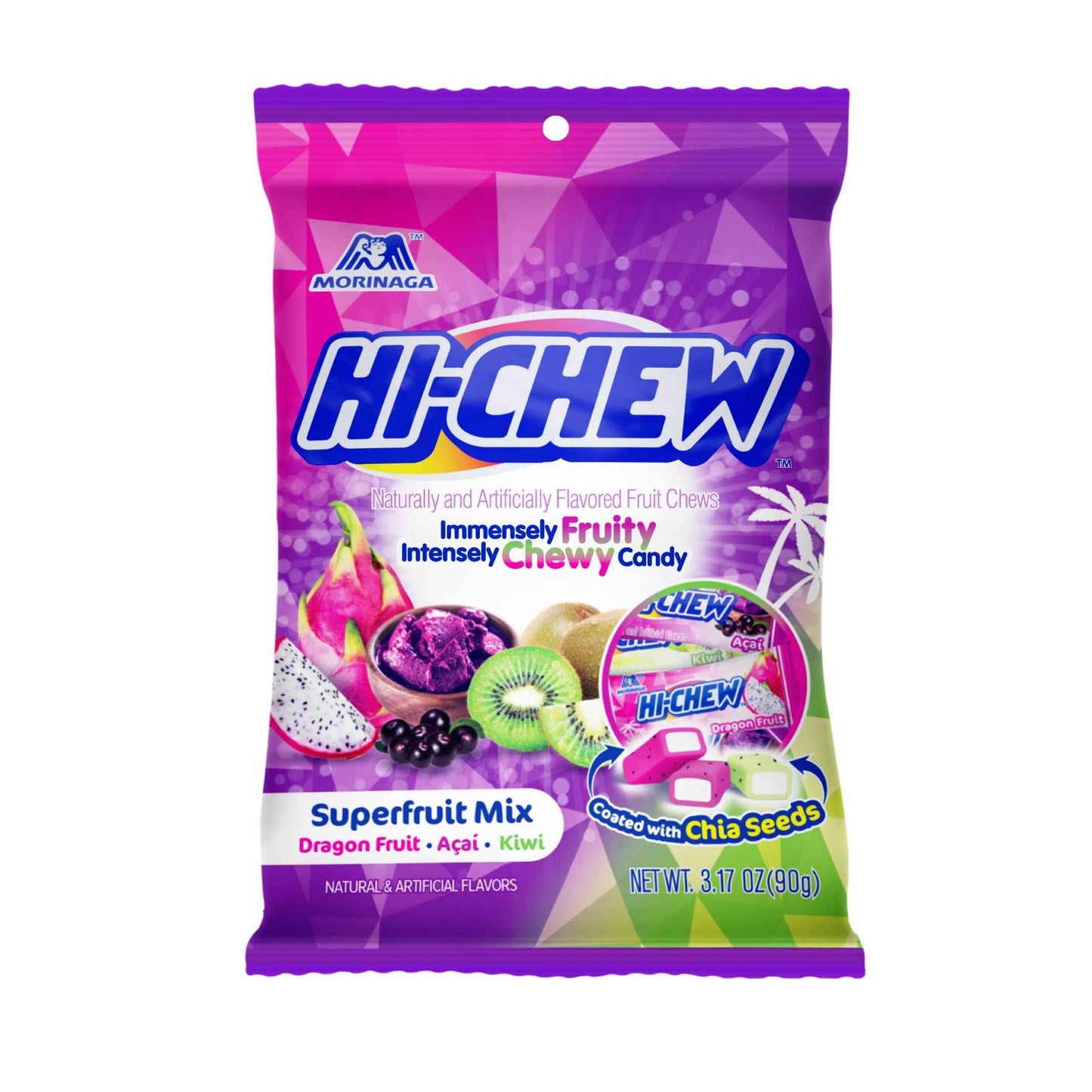 HI-CHEW Assorted, Green Apple Strawberry Mango Grape, Soft & Chewy Candy 2lb - 185+ Pieces Individually Wrapped - Made with Immensely Juicy Fruity Flavors