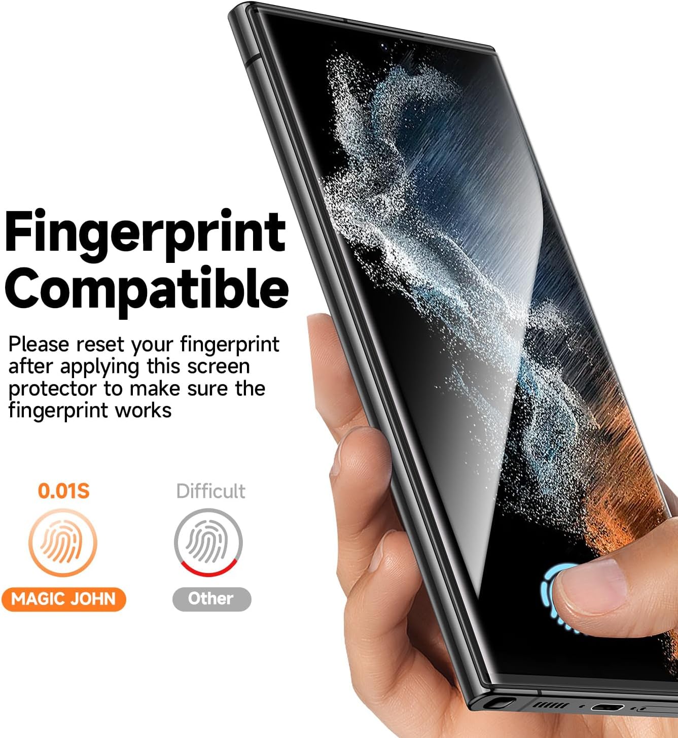 MAGIC_JOHN_2_Pack_for_Samsung_Galaxy_S22_Ultra_Screen_Protector_[Ceramic_film]_6.8_inch,[100%_Fingerprint_ID_Compatible]_Easy_Installation_Tray,_Shock-Resistant,_3D_Curved,_Bubble_Free,_Scratch_Proof,