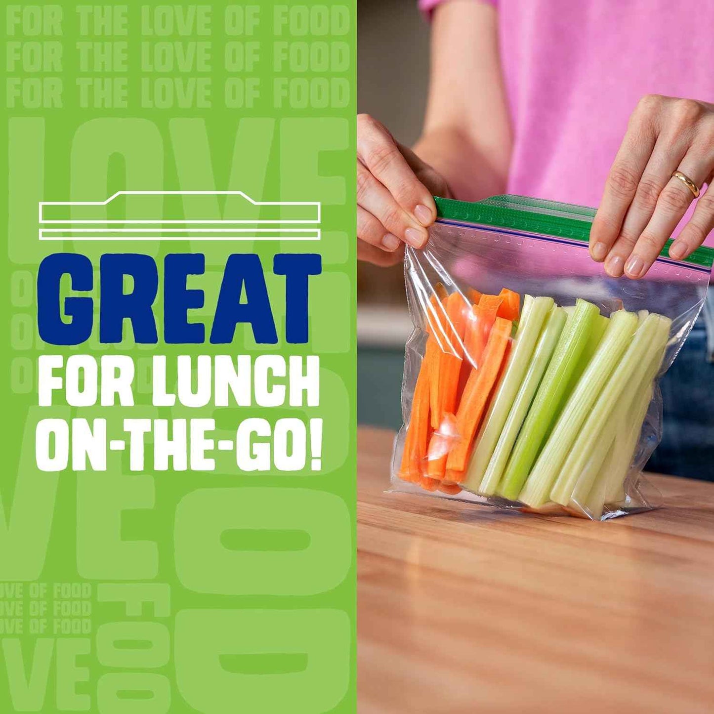 Ziploc Sandwich and Snack Bags with EasyGuide Texture, Plastic Storage Bags with Grip 'n Seal Technology