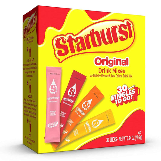 Starburst Singles To Go Zero-Sugar Cherry Water Flavor Packets for Study Spaces and Distraction-Free Library Sessions