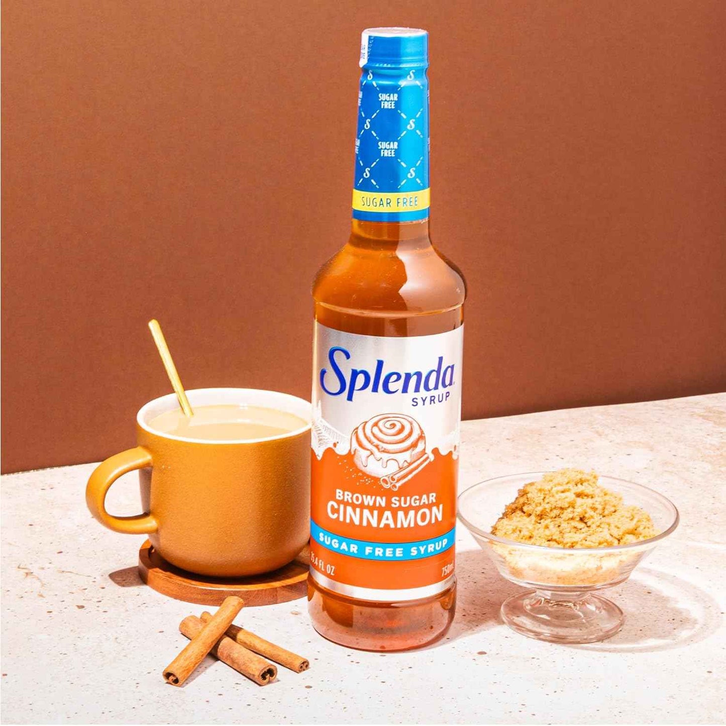 Splenda Coffee Syrup Brown Sugar Cinnamon Sugar Free - Thoughtful Gift for Coffee Lovers Following a Diabetic Friendly Diet