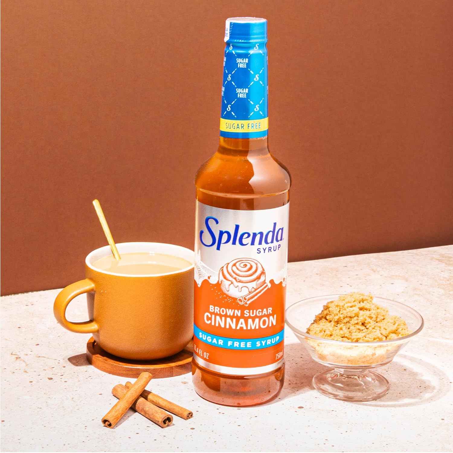 Splenda Coffee Syrup Brown Sugar Cinnamon Sugar Free - Thoughtful Gift for Coffee Lovers Following a Diabetic Friendly Diet