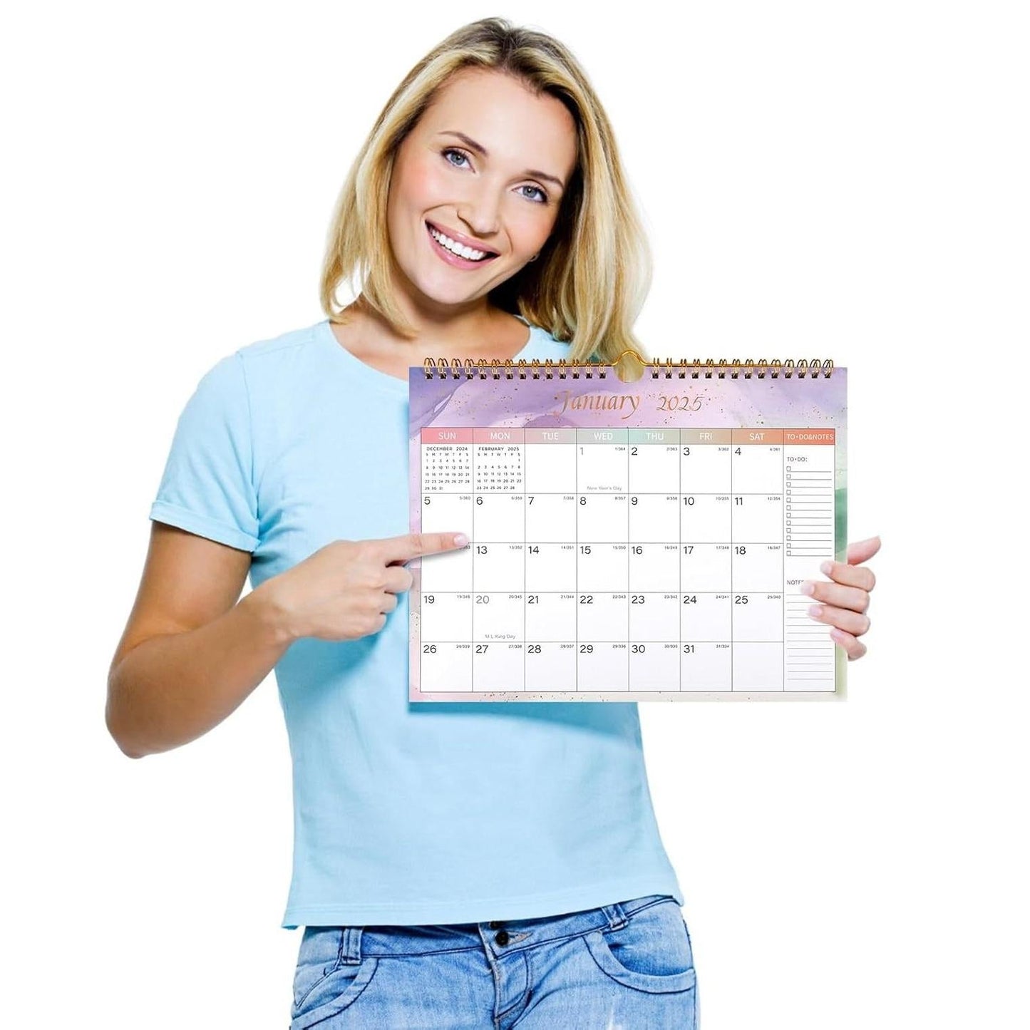 Lbylyhxc_2024-2025_Calendar_-_Includes_July_2024_to_December_2025-18_Monthly_Wall_Calendar_2024-2025,_11_x_8.5_Inches.Thick_Paper_with_Julian_Dates_and_Block_for_New_Year_and_Christmas_Presents_(2024-2025_wall_calendar_colorful)