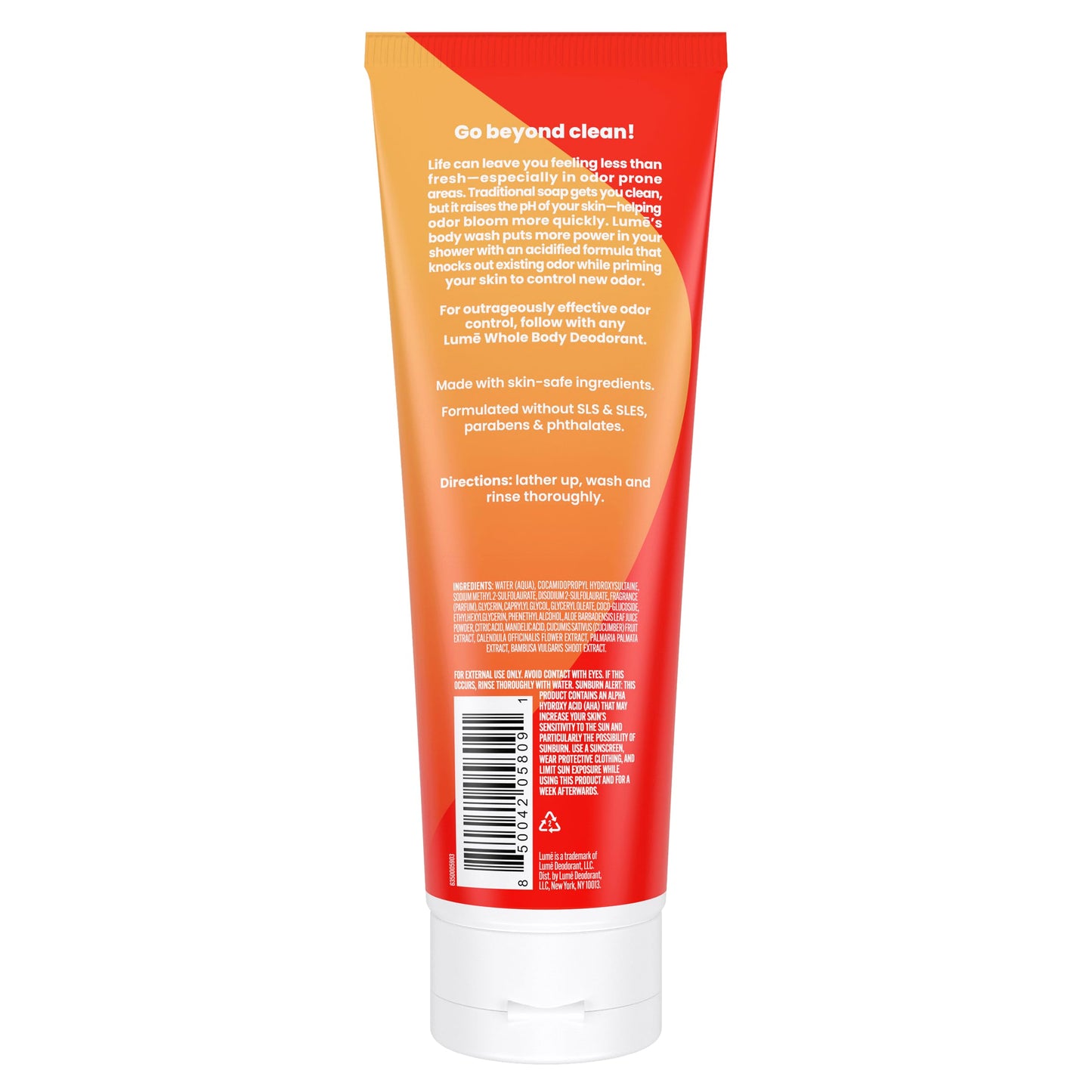 Lume_Acidified_Body_Wash_-_24_Hour_Odor_Control_-_Removes_Odor_Better_than_Soap_-_Moisturizing_Formula_-_Formulated_Without_SLS_or_Parabens_-_OB/GYN_Developed_-_8.5_ounce_(Clean_Tangerine)