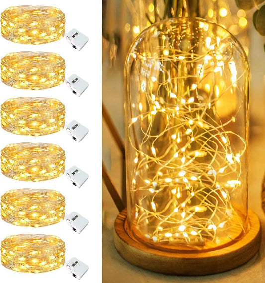 LuceAura Battery Fairy Lights – Cool to Touch String Lights for Safe Bedroom and Dorm Use, 1.5V Low Voltage LED Night Lighting