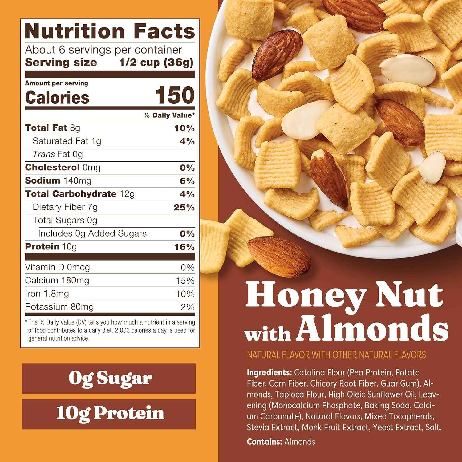 Catalina Crunch Protein Cereal – Self-Care Breakfast for Keto and Low-Carb Wellness Routines, Honey Nut with Almonds