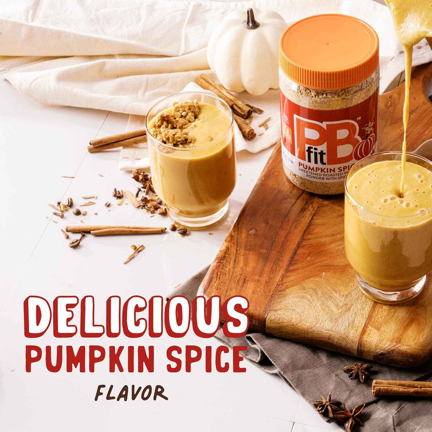 PBfit Pumpkin Spice Peanut Butter Powder Holiday Gift for Health-Conscious Friends, Festive Protein Spread