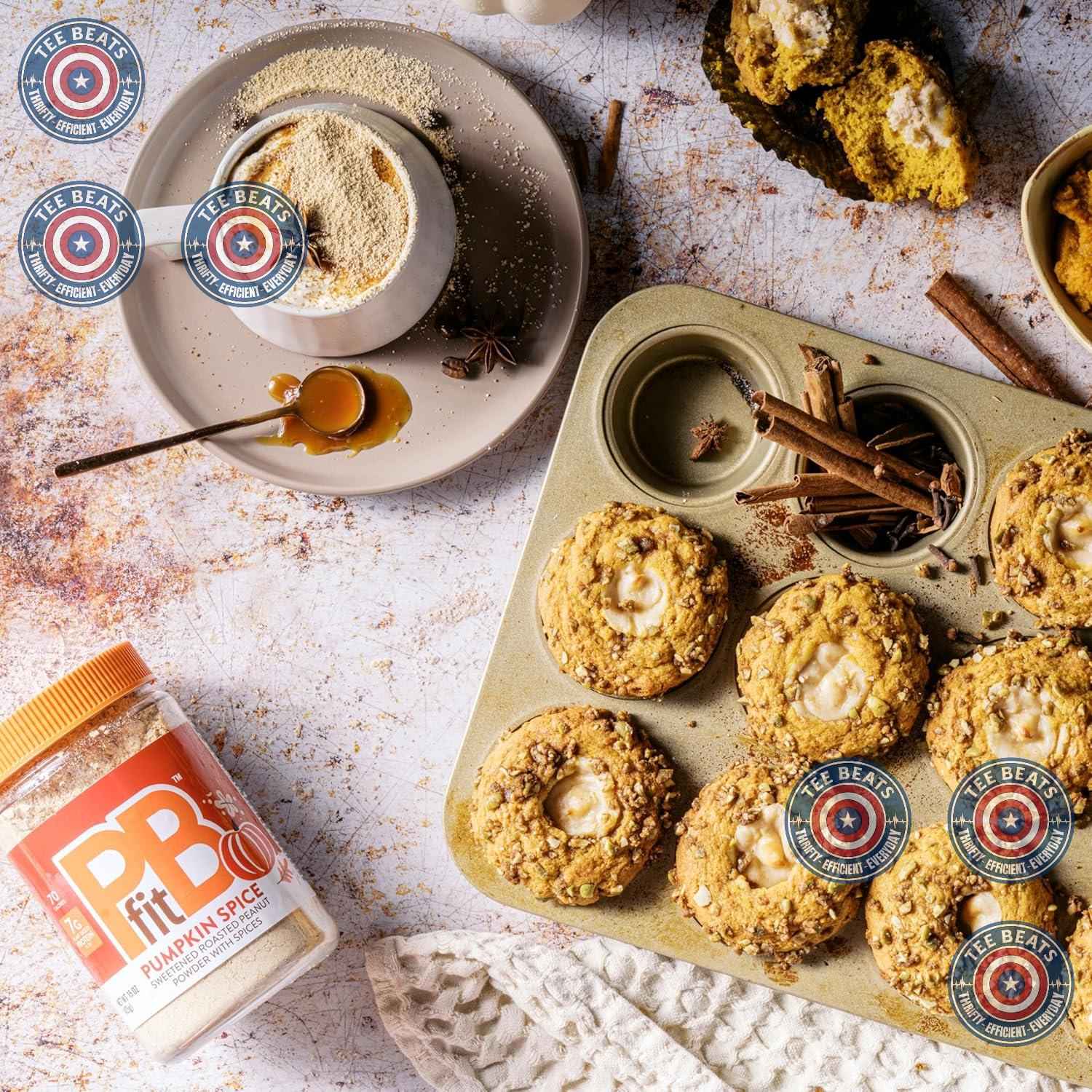 PBfit Pumpkin Spice Peanut Butter Powder Birthday Gift for Her, Low-Fat Pantry Essential