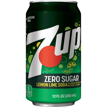 7UP Zero Sugar Soda, 12-Pack Cans – Office Break Room Refreshment for Afternoon Focus