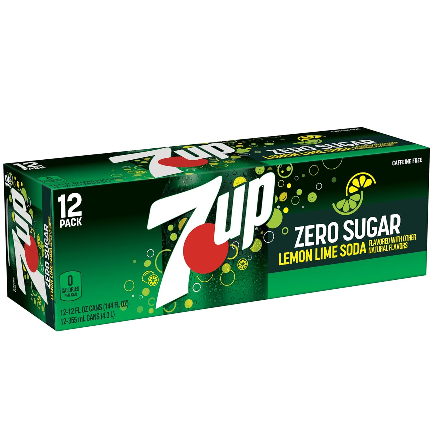 7UP Zero Sugar Soda, 12-Pack Cans – Office Break Room Refreshment for Afternoon Focus