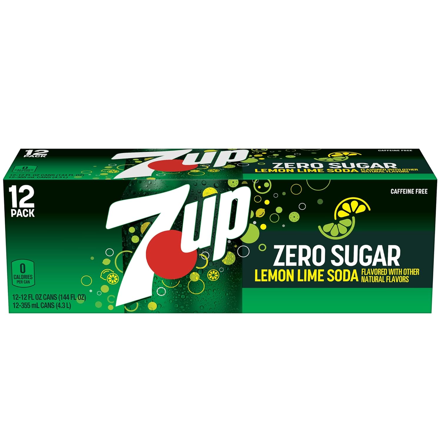 7UP Zero Sugar Soda, 12-Pack Cans – Office Break Room Refreshment for Afternoon Focus