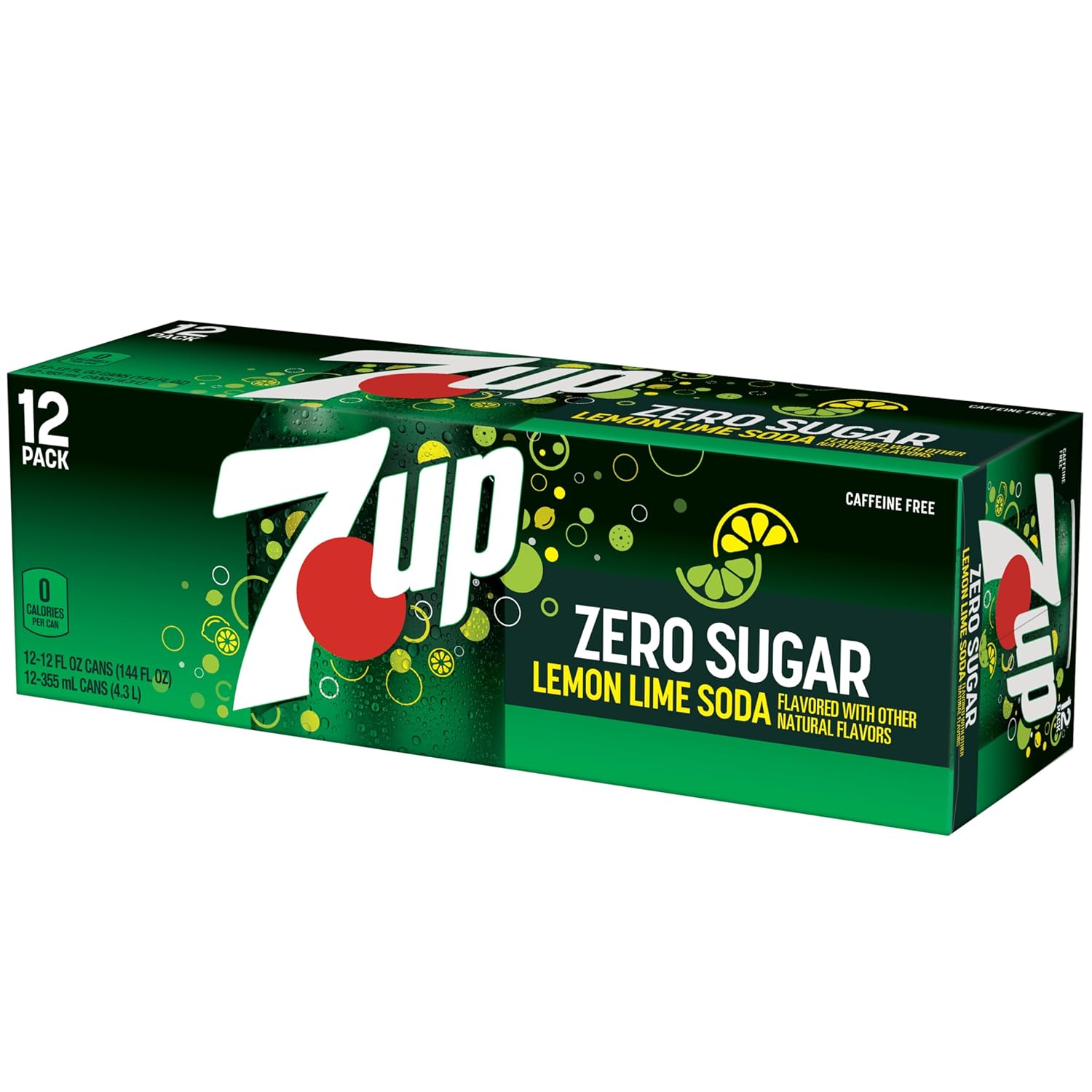 7UP Zero Sugar Soda, 12-Pack Cans – Office Break Room Refreshment for Afternoon Focus