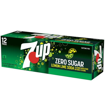 7UP Zero Sugar Soda, 12-Pack Cans – Office Break Room Refreshment for Afternoon Focus