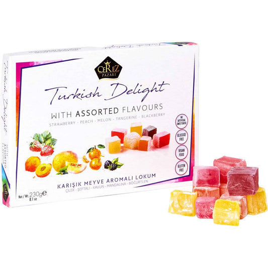 Cerez Pazari Gourmet Turkish Delight Candy – High-End Hotel-Style Lokum, Elegant Presentation Box for Refined Entertaining