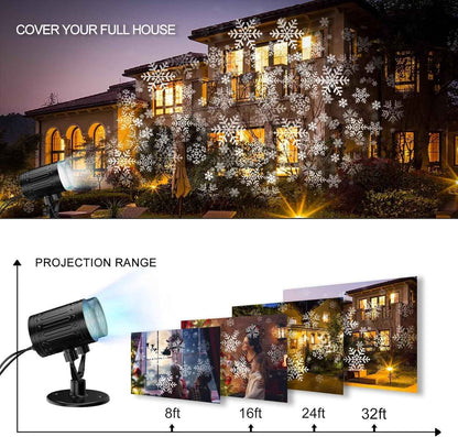 LUMINOUS Winters Night Snowflake Projector – Cozy Housewarming Gift for Her, Festive Holiday Yard Decoration