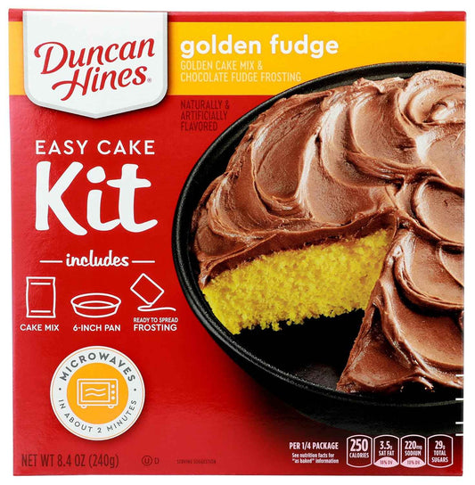 Duncan Hines Easy Cake Kit Golden Fudge Mix – Thoughtful Housewarming Basket Add-On for New Homeowners