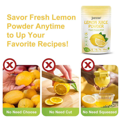 JAYUSS Lemon Juice Powder 8.82 oz – Quick Desk Friendly Citrus Boost for Busy Professionals and Commuter Smoothies, 250g
