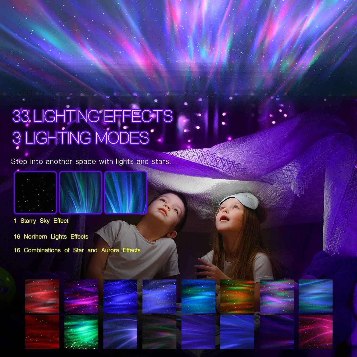Lunartek Aurora Night Light – Stress Relief Mood Lamp with Rivulet and Forest Sounds for Anxiety-Free Evenings