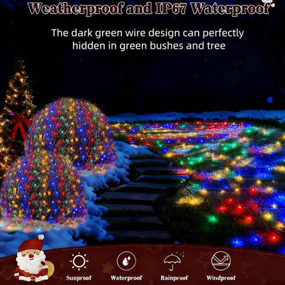 HYH Christmas Net Lights – Thoughtful Holiday Gift for Her, 12FT x 5FT 360 LED Mesh Net for Mom, Hostess, and Home Decor Lovers