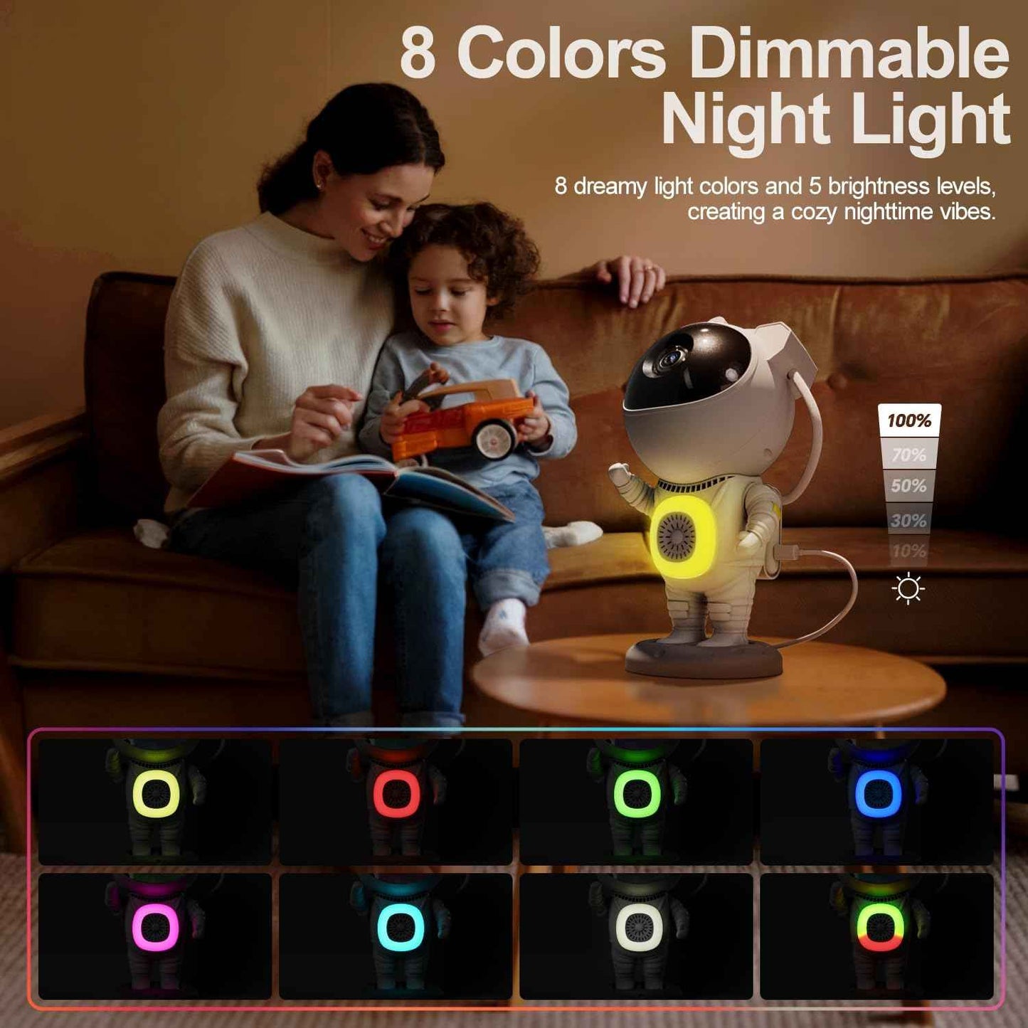 Astronaut Star Projector with Bluetooth Speaker – Cool-Run LED Night Light for Boys and Girls