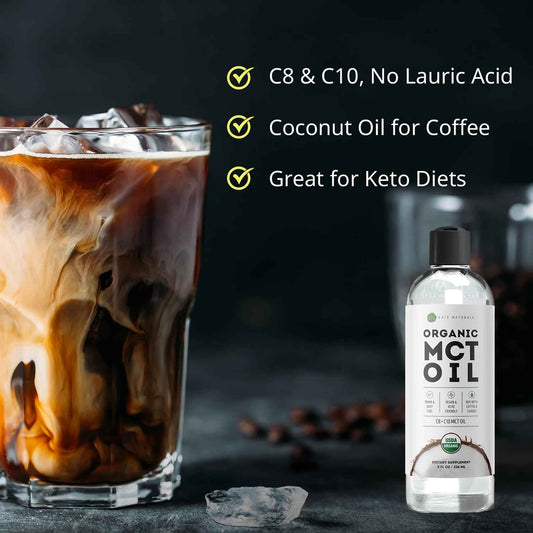 Kate Naturals MCT Oil – Calming Bedtime Self-Care Ritual, Pure C8 C10 Coconut for Skin and Coffee