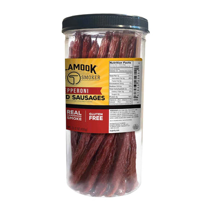 Tillamook Country Smoker Pepperoni Sticks – Office Desk Snack with 8g Protein for Long Workdays, 20-Count Resealable Jar