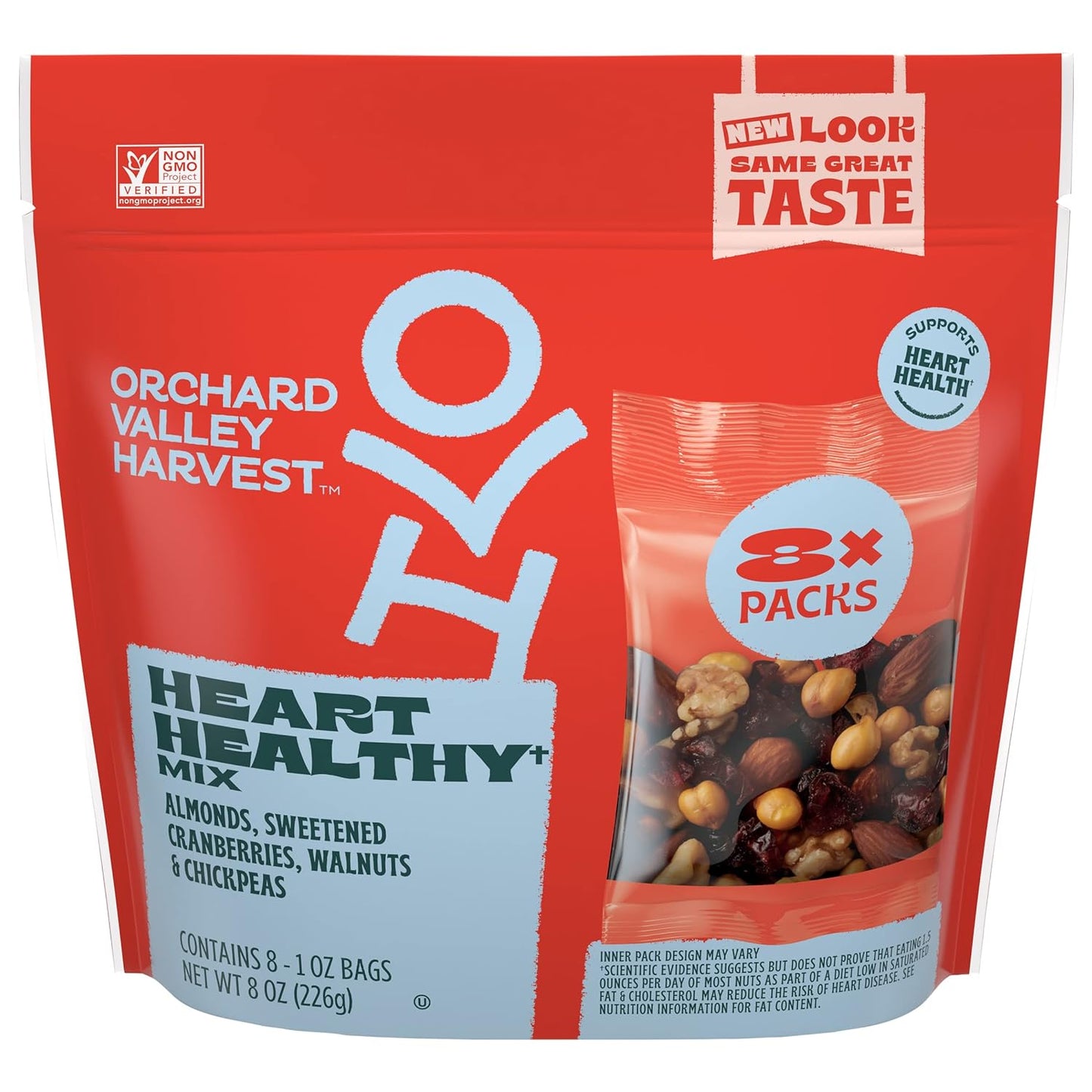 8 individually sealed 1-oz single-serve bags for built-in portion control