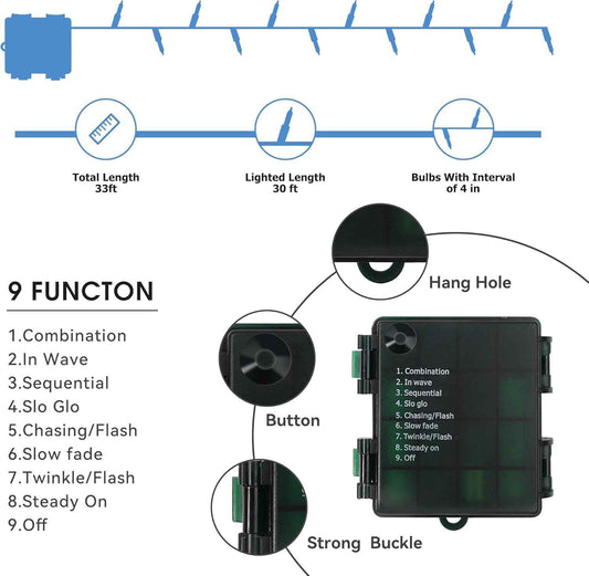 Lumify String Lights – Portable Outdoor Patio Lighting with IP55 Waterproof Rating and Battery Power