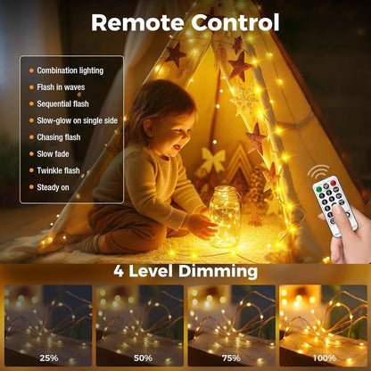 btfarm Fairy Lights for Kids Room 33FT – Cool to Touch 4.5V String Lights with Auto Timer for Nursery, Toddler Bedroom, and Playroom Safety