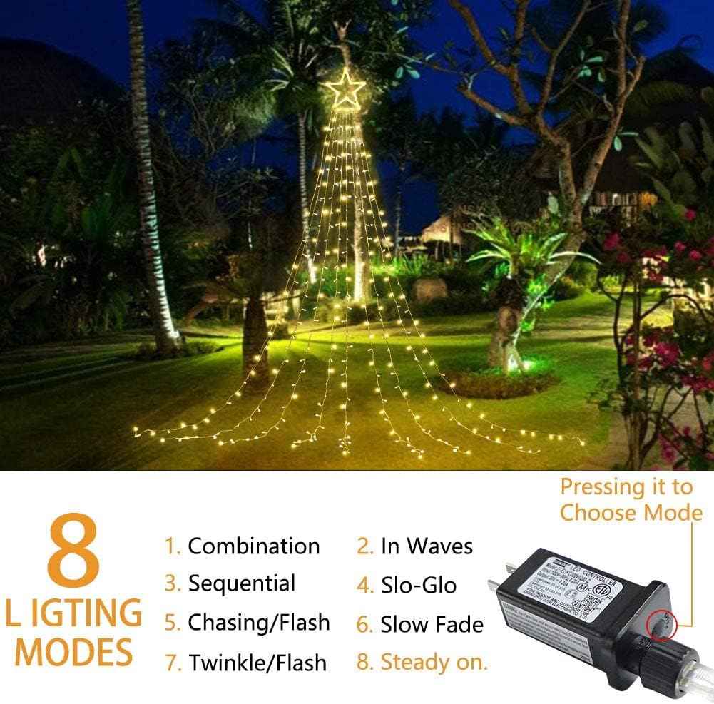 DANLI Star String Lights — 320 LED Hanging Star Fairy Light for Window Frame and Indoor Holiday Aesthetic, Timer & Remote