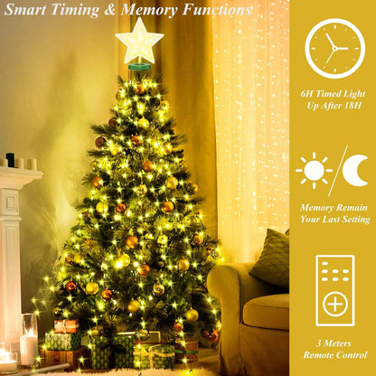 aneeway Flameless Star Tree Lights – Safe Holiday Lighting for Homes with Kids and Pets, No Fire Risk