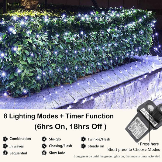 iBaycon 4ft x 6ft Warm White Net Lights – Simple Clean Holiday Decor for Neutral Interiors and Uncluttered Spaces