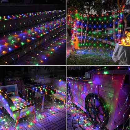 LYHOPE 12ft x 5ft LED Net Lights – IP44 Waterproof Mesh for Patio, Porch, and Outdoor Garden Hedges
