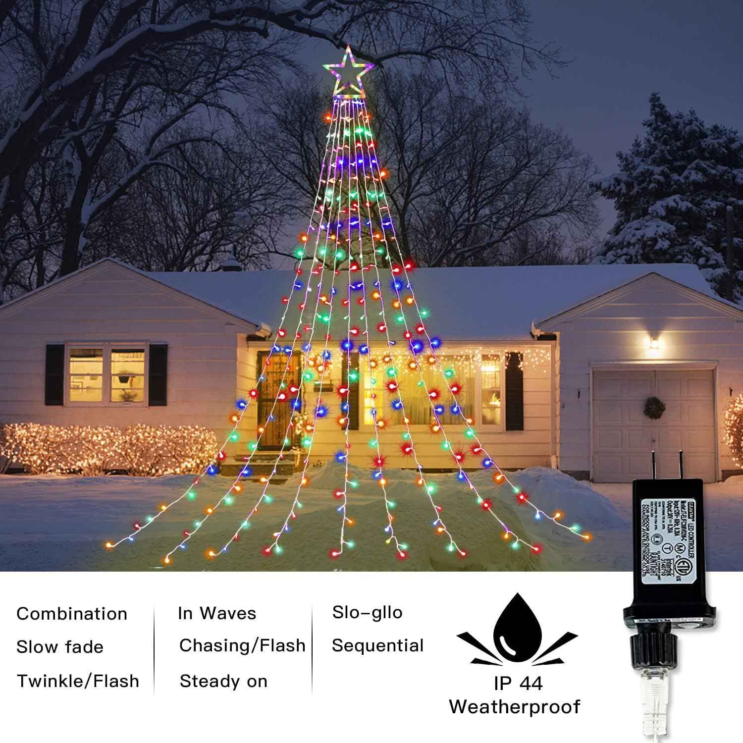 Brightown Star Fairy Lights – Living Room Holiday Centerpiece, 13" Topper Star and 8 Ambient Lighting Modes