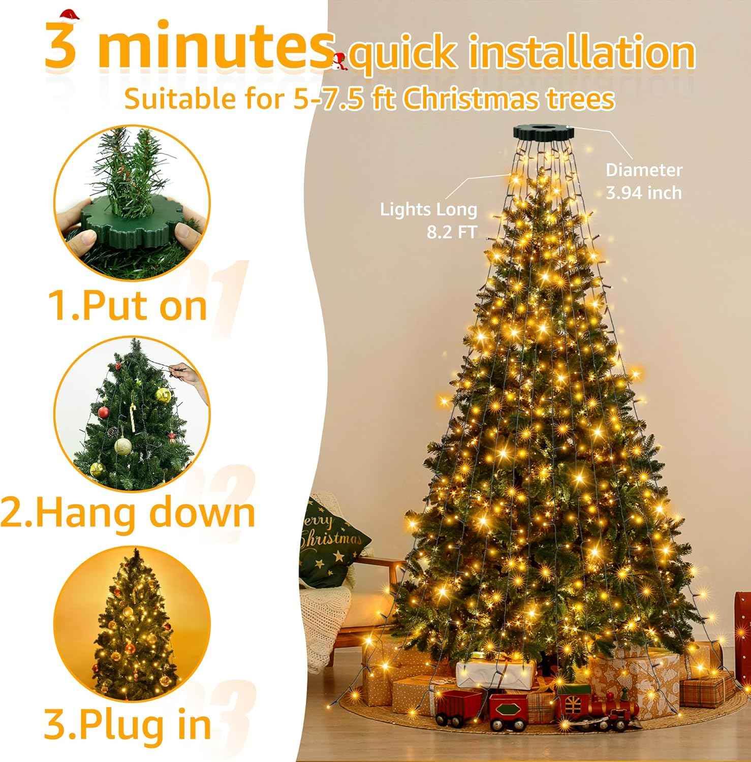 Lumastream 29V Low Voltage Christmas Tree Lights – UL 588 Certified Safe Lights for Homes with Kids and Pets