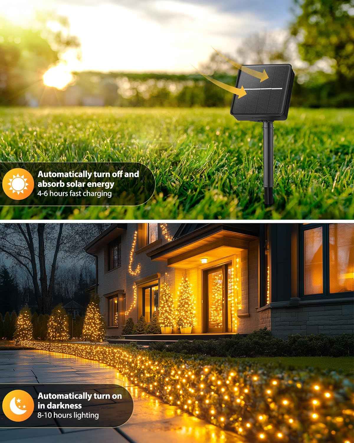 Brightown Solar String Lights – Flameless Outdoor Lighting for Kids and Pets, IP65 Solar