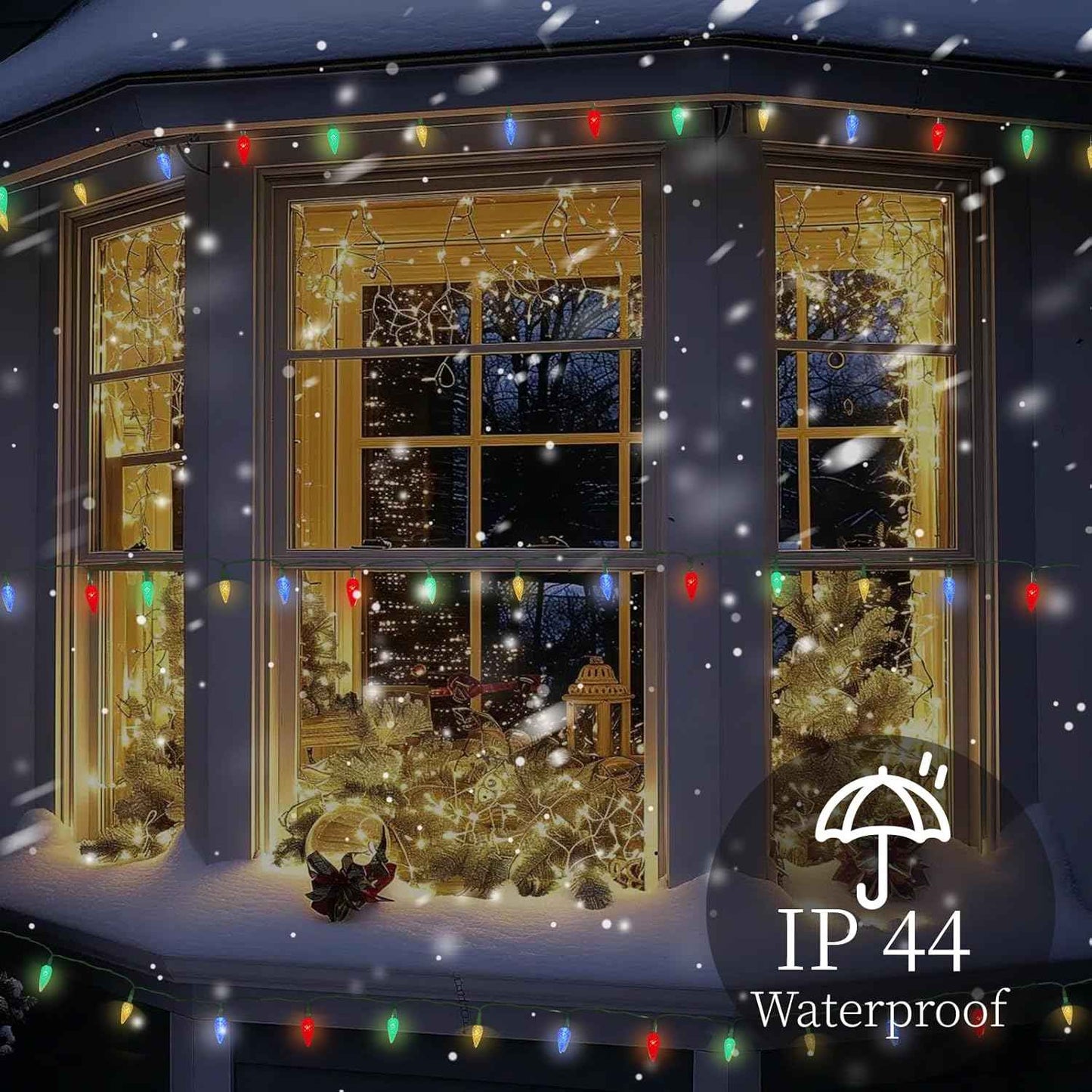 Anycosy C3 Strawberry Solar String Lights 100 LED – Crystal-Clear Cozy Living Room Christmas Lights with 8 Modes and Warm Ambiance