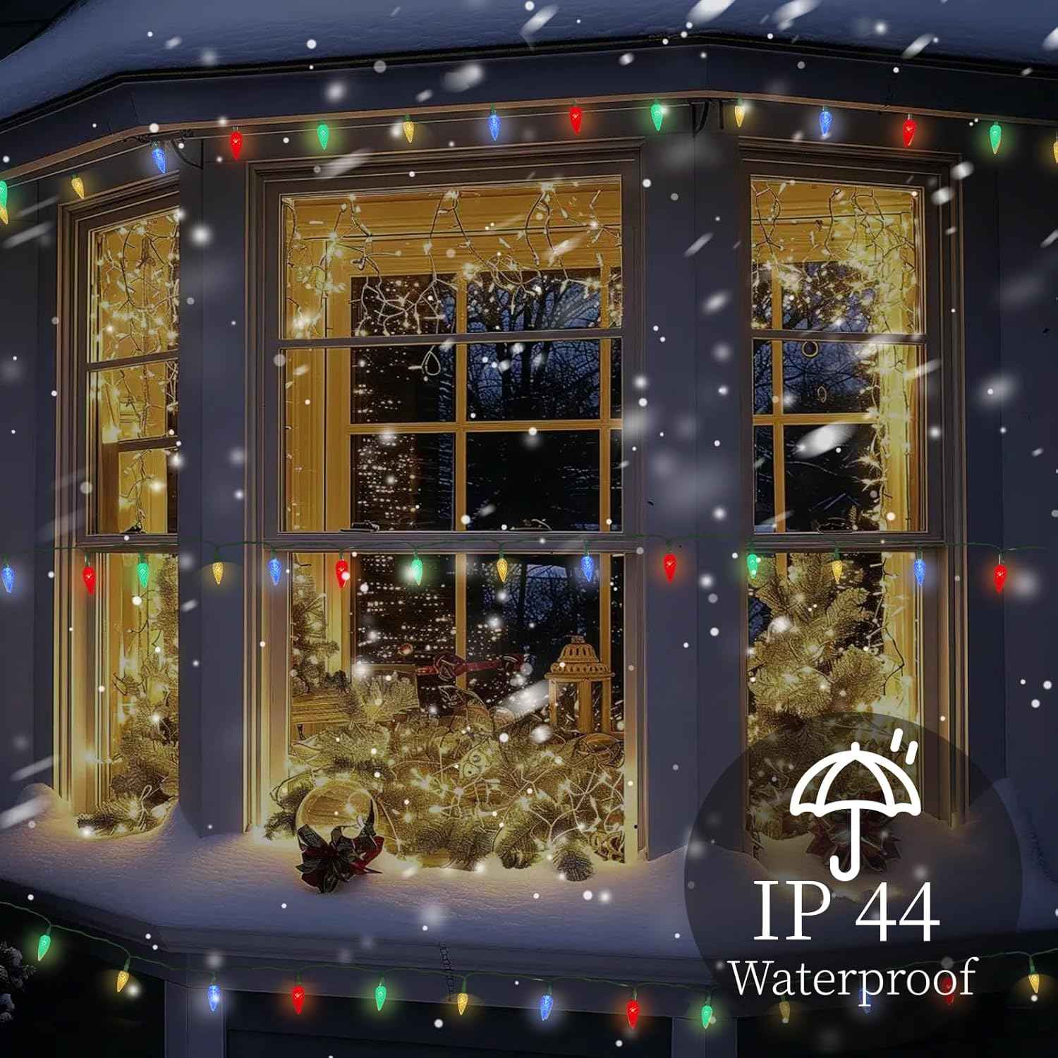 Anycosy C3 Strawberry Solar String Lights 100 LED – Crystal-Clear Cozy Living Room Christmas Lights with 8 Modes and Warm Ambiance