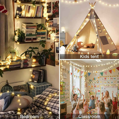 suddus 100 LED Globe String Lights – Ready-to-Give Housewarming Gift for New Homeowners, Warm White Plug-in with Remote