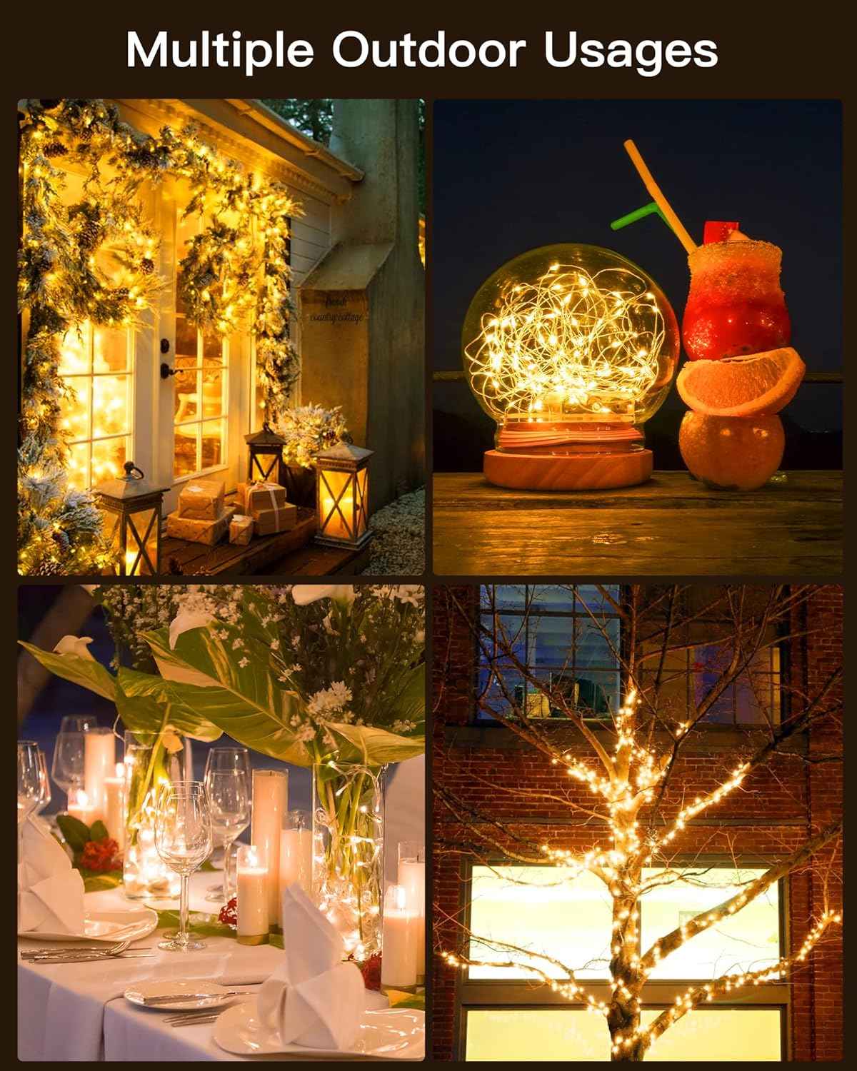 Brightown Solar String Lights – Clean Warm White 2700K Lighting for Uncluttered Scandinavian Style Spaces