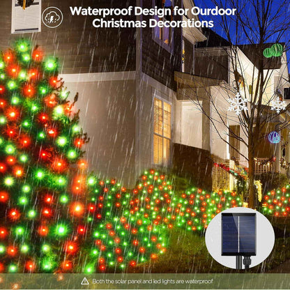WBao Solar Christmas Net Lights – Thoughtful Holiday Gift for Her, Solar Powered 200LED Mesh with 8 Modes and Remote for Mom and Grandma