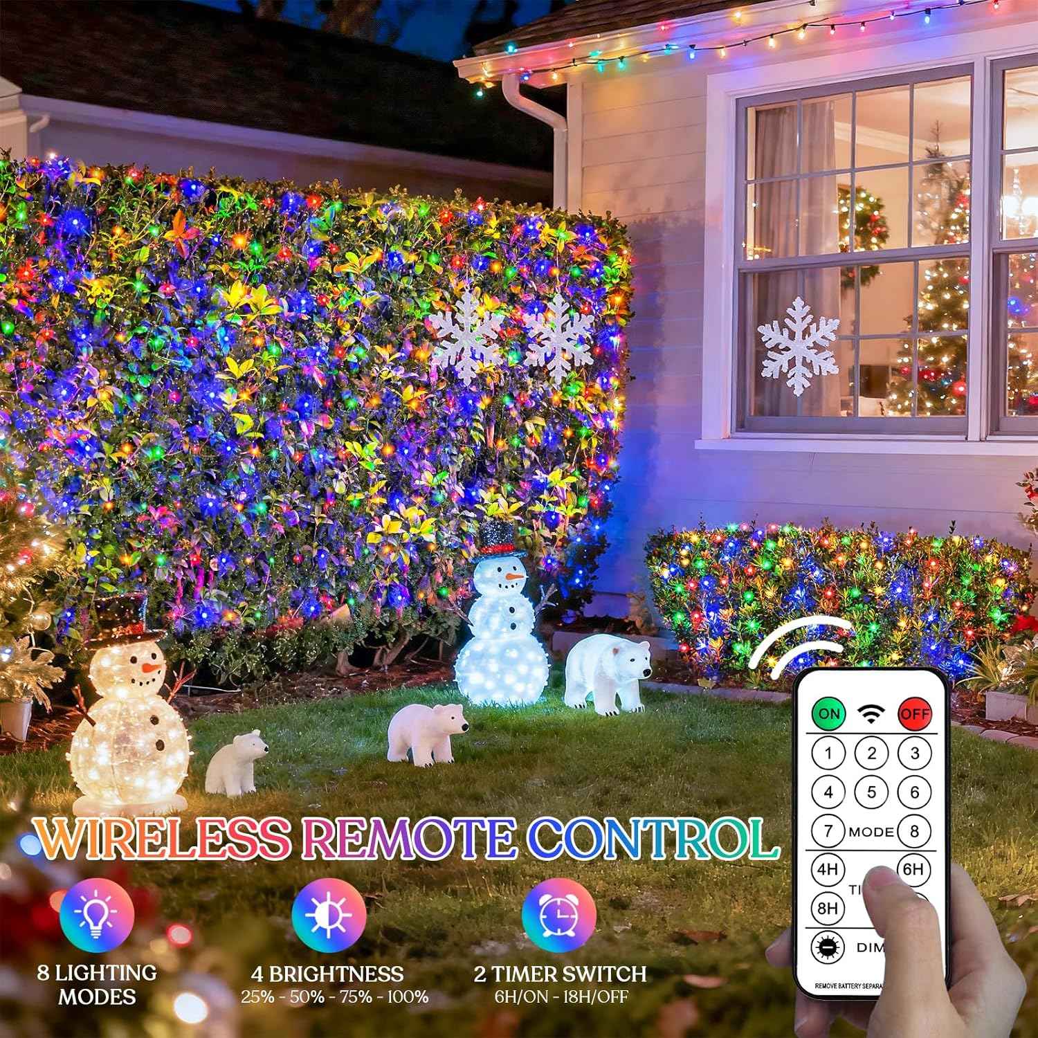 JMEXSUSS 320 LED Solar Net Lights – Thoughtful Housewarming Gift for Garden Lovers, No Wiring
