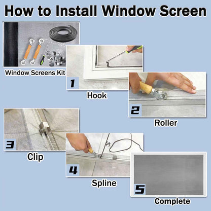 King&Charles Window Screen Repair Kit – Black 18x16 Mesh for Seamless Living Room Window Refresh, DIY Home Decor Upgrade