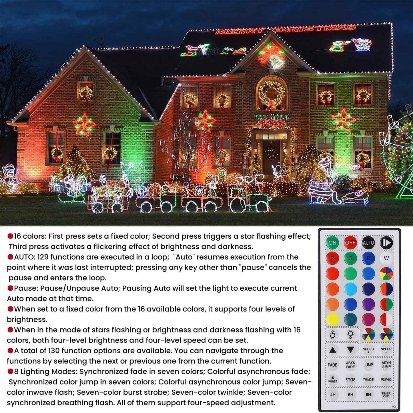 HOME LIGHTING 66ft RGB Mini Lights – Patio and Backdrop String Lights, 200 LED Outdoor Indoor with 17ft Lead