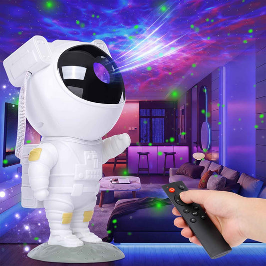 AstraStar Astronaut Star Projector – Safe LED Night Light for Kids Bedroom and Nursery, Cool-to-Touch Lamp with Auto Shutoff